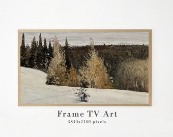 Winter Forest Painting Frame TV Art | Christmas Farmhouse Decor| Holiday Samsung Frame TV | Rustic Christmas For Frame TV | Digital Download