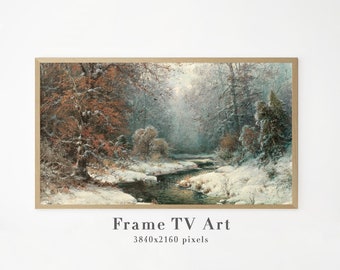 Vintage Winter Samsung Frame TV Art | Christmas Art For TV | Holiday Rustic Decor | Seasonal Digital Download | Winter Farmhouse Frame TV