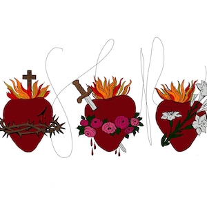 Holy Family Three Hearts Digital Download