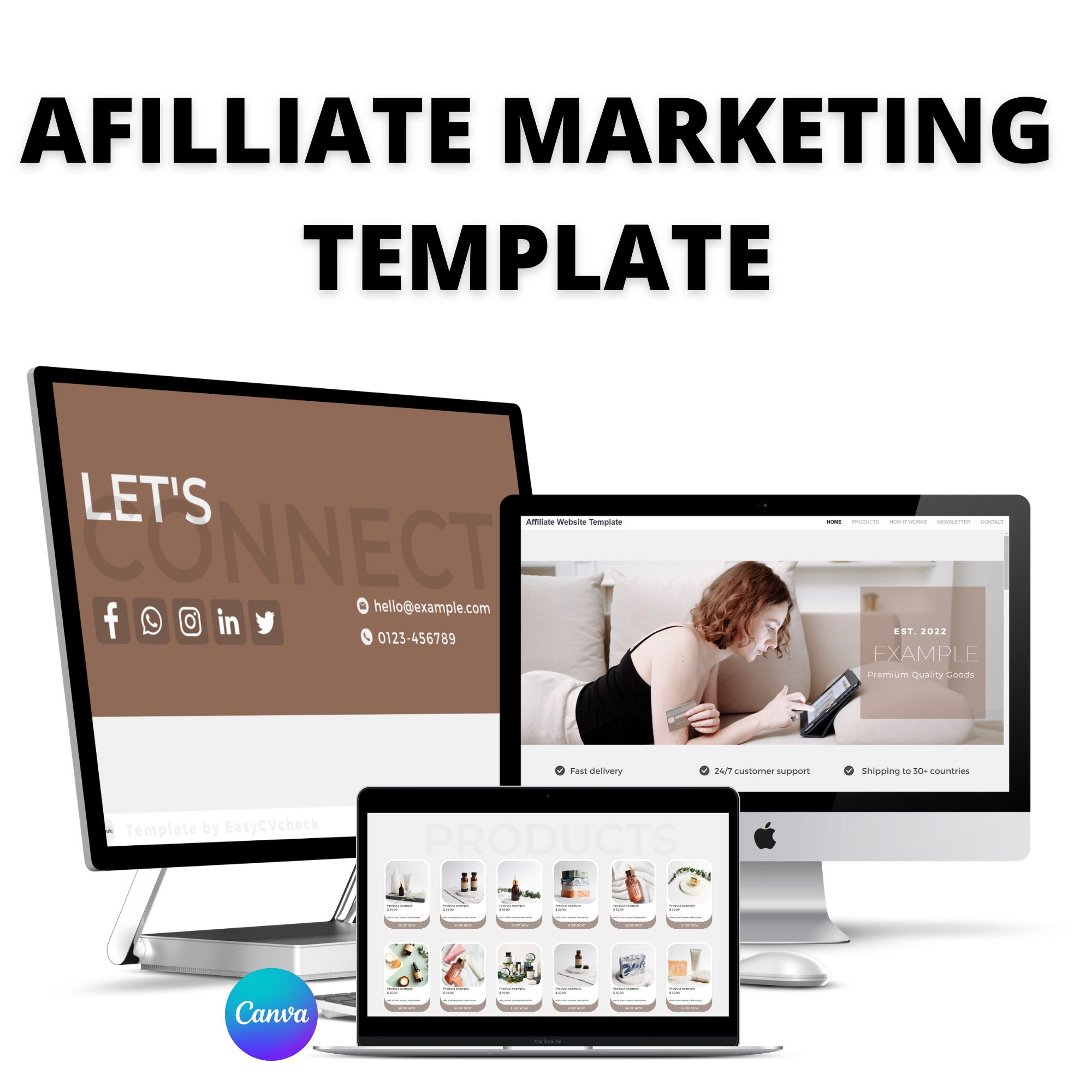 Affiliate Website Template Canva Pro Free Hosting by Canva Etsy Affiliate Website Template Canva Pro Free Hosting by Canva Etsy