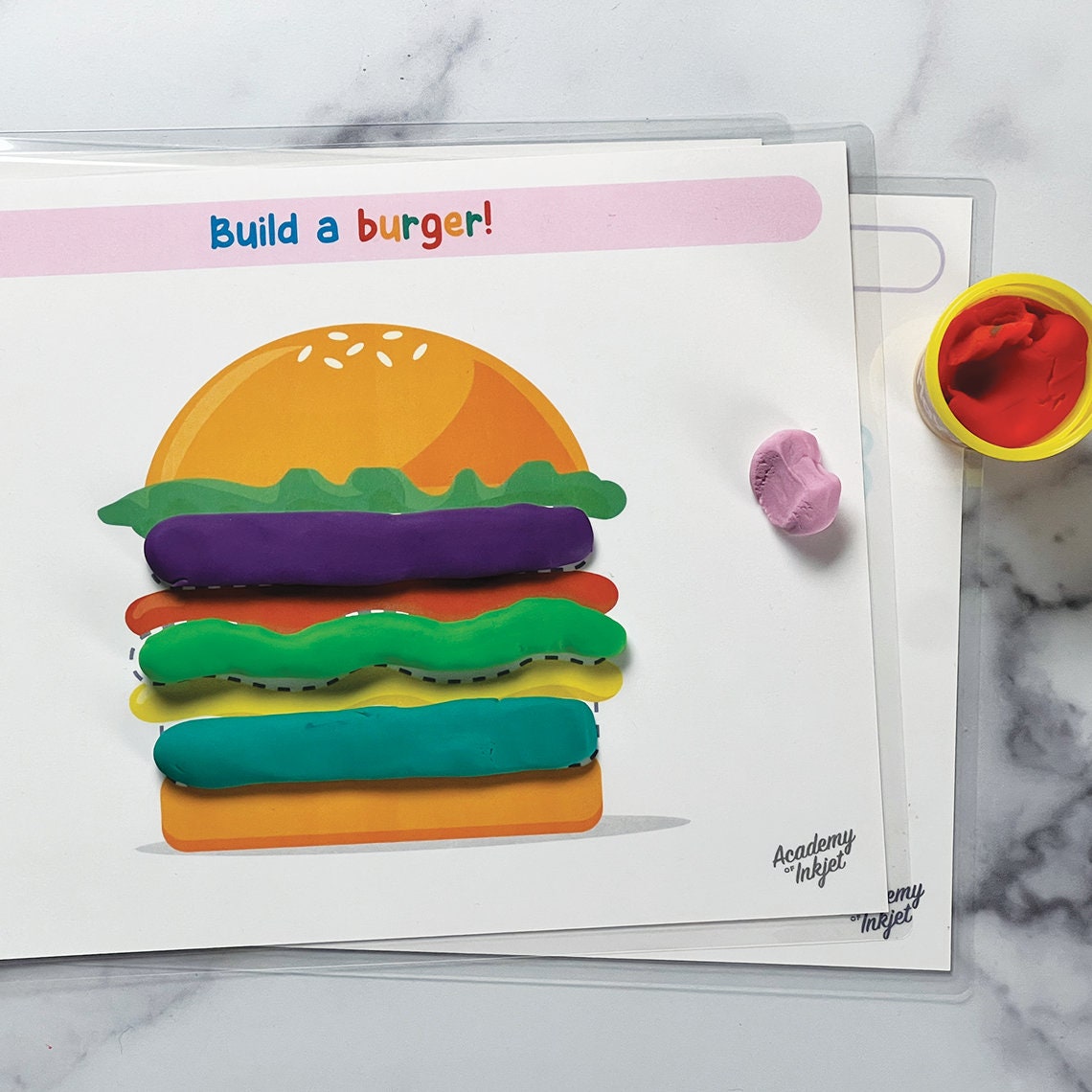 Food Playdough Mats Printable Play-doh Activity Montessori - Etsy