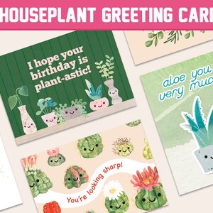 Cartes de vœux imprimables de plantes d'intérieur | Téléchargement numérique PDF | Anniversaire, Merci, Amitié, Amour, Grand-mère, Maman, Félicitations, Tous les jours, Merci