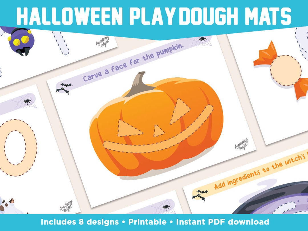 Halloween Playdough Mats Spooky Printable Play-doh Activity