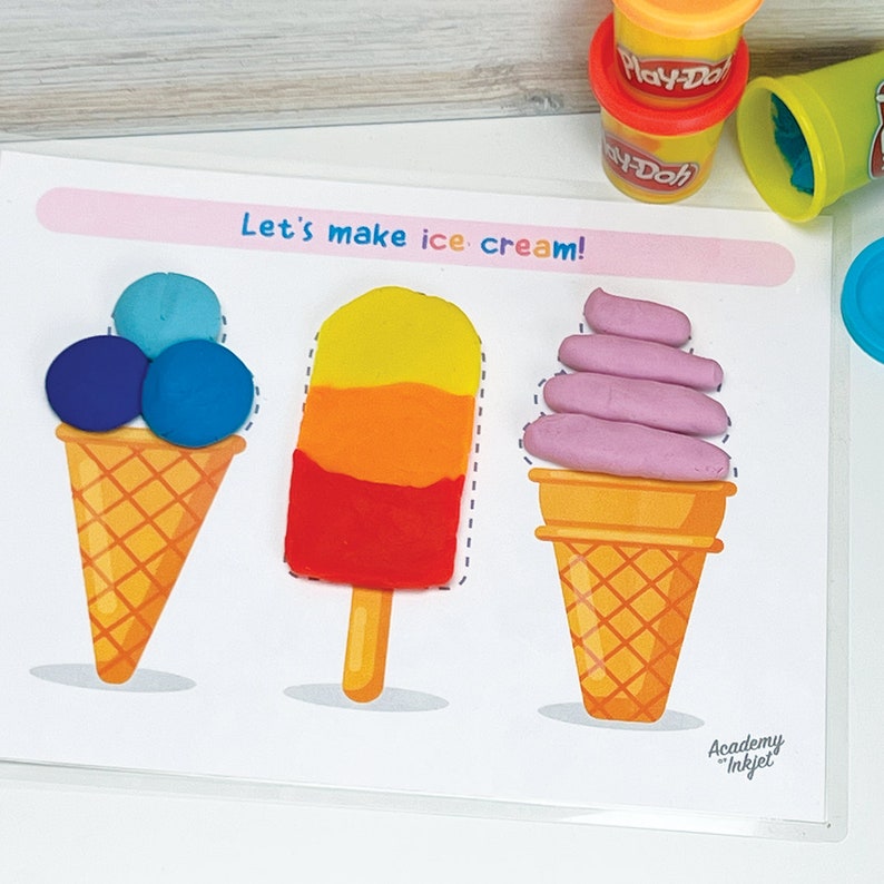 Food Playdough Mats, Printable Play-Doh Activity, Montessori Learning, Toddler, Preschool, Homeschool, Kindergarten image 8