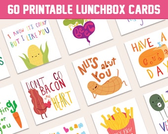 Printable Lunchbox Cards | Positive Notes | Inspiring Notes for Kids and Tweens | Encouragement Cards | Notes for Kids | 60 Notes PDF