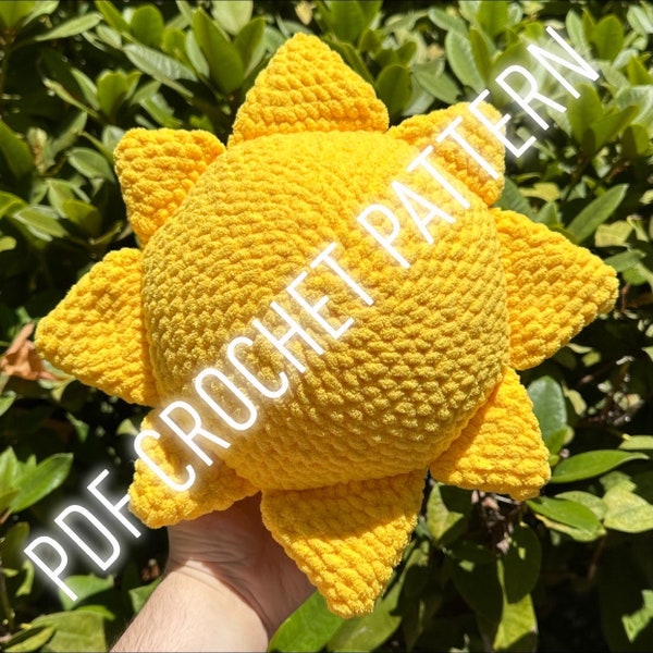 No Sew Sun Crochet Pattern, Summer Crochet Pattern, Solstice Crochet Pattern, Amigurumi Sun Pattern, Sun Pillow Crochet Pattern, Sunshine