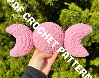 Häkelanleitung für ein Amigurumi mit drei Mondphasen (PDF-Anleitung)