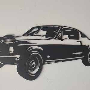Ford Mustang 1967, Metal Car, Wall Accessory, Gift Wall Painting