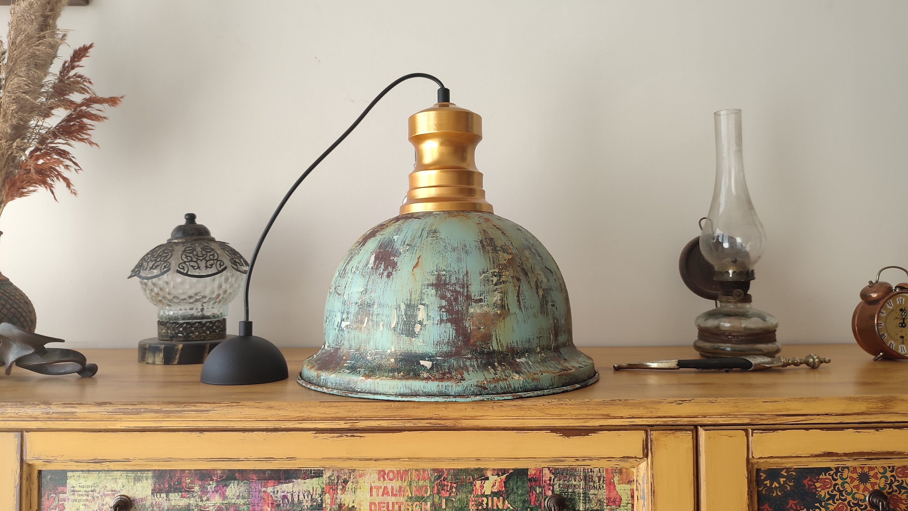 Farmhouse Pendant Light , Antique Copper Kitchen Island Lighting ...