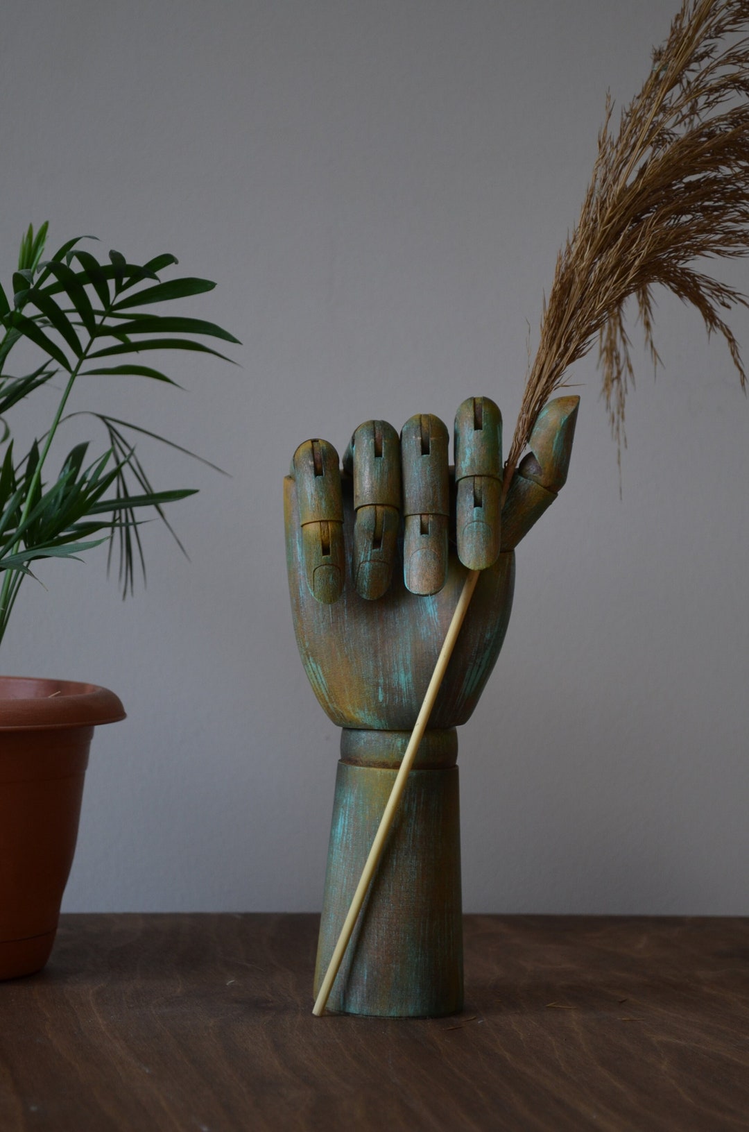 Hand Shape Decor Rotatable Wooden Right Hand Ornament, Wooden Hand, Dolls Home ...
