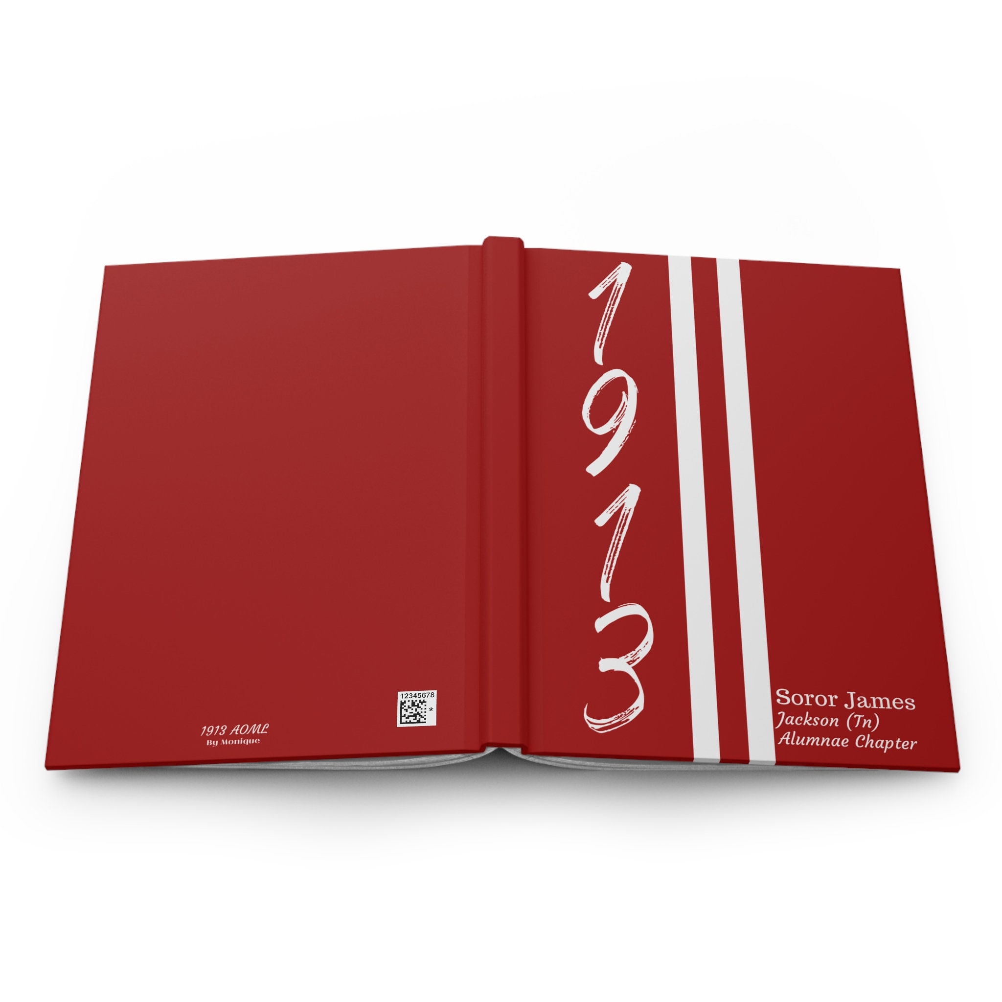 Personalisiertes Soror &amp; Chapter (1913, roter Einband) Hardcover-Tagebuch, matt | DST | Delta Sigma Theta | 1913 |