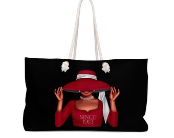 Since 1913 Red Dress (Black) Weekender Bag | DST | 1913 | Delta Sigma Theta