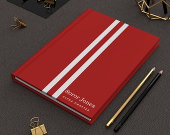 Personalized Soror & Chapter (Red Cover) Hardcover Journal Matte | DST | Delta Sigma Theta | 1913 |