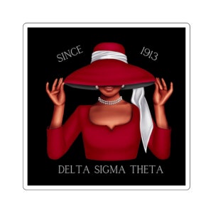 Seit 1913 Soror Red Dress Square Sticker | DST | Delta Sigma Theta | 1913 |
