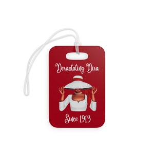 Devastating Diva Since 1913 Delta Luggage Tags | 1913 | Sorority Travel Accessories