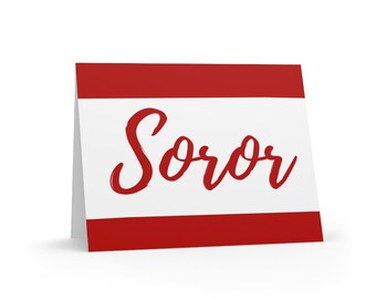Red/White Soror Greeting Cards (8 pack with envelopes) | DST | Holiday Cards | Delta Sigma Theta | Sorority | 1913