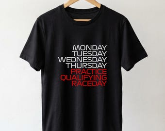 Camiseta de la semana de carreras de F1: Camiseta de Fórmula 1 de automovilismo