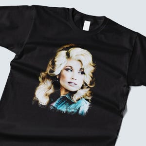 Camiseta Dolly Parton Halftone Pop Art, Camiseta con estampado vintage de música country