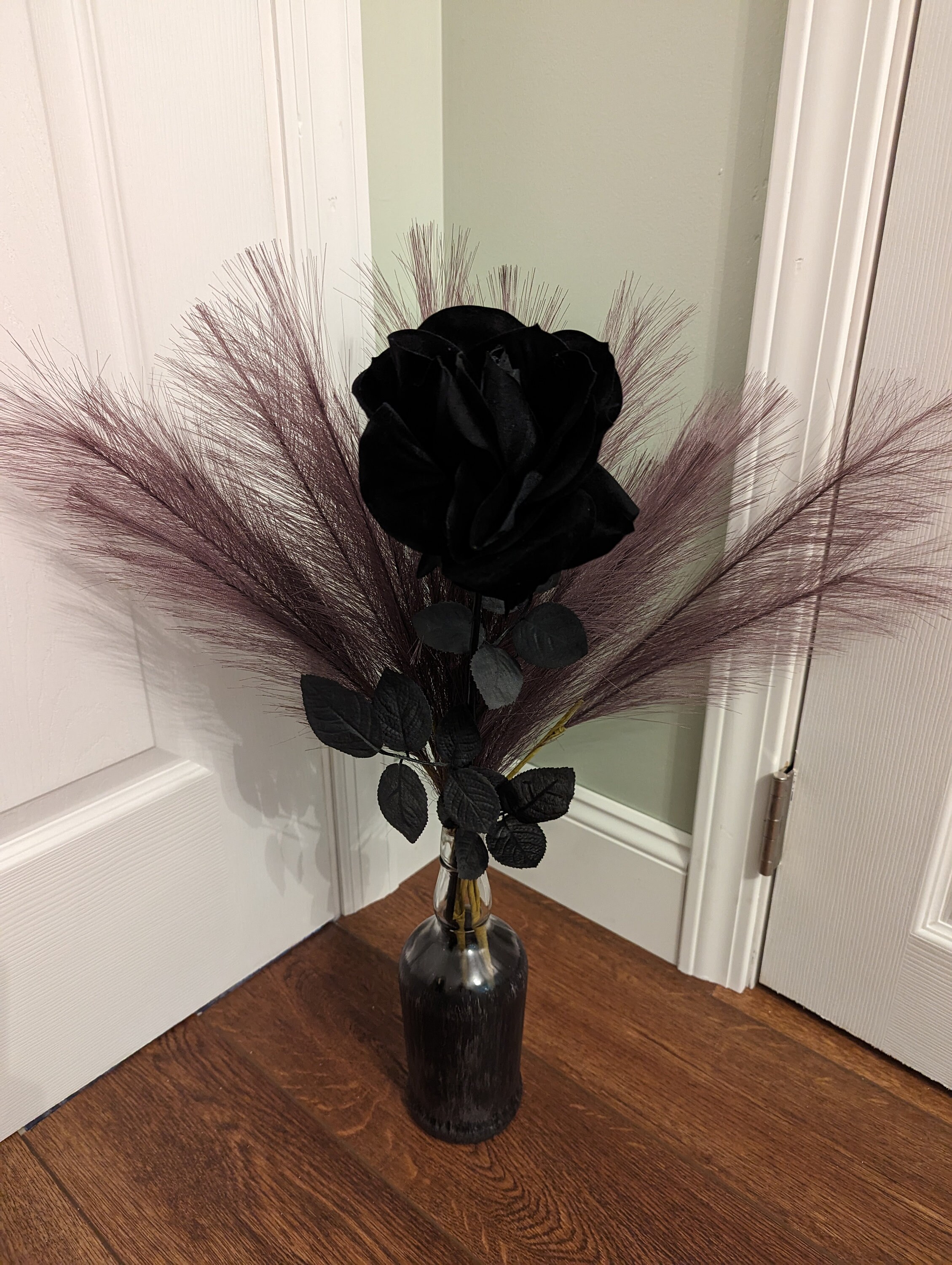 Single Stem Real Touch Rose, Single Rose, Anniversary Rose Black