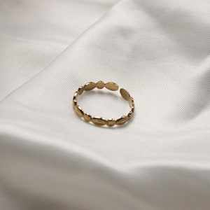 zierlicher Ring Gold verstellbar aus Edelstahl 14K Vergoldung, Goldring Alltagsring wasserfest Asa Ring Bild 3