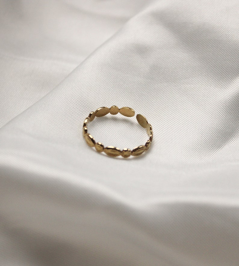 zierlicher Ring Gold verstellbar aus Edelstahl 14K Vergoldung, Goldring Alltagsring wasserfest Asa Ring Bild 3