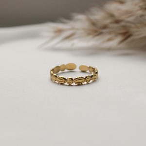 zierlicher Ring Gold verstellbar aus Edelstahl 14K Vergoldung, Goldring Alltagsring wasserfest Asa Ring Bild 2