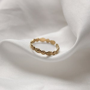 zierlicher Ring Gold verstellbar aus Edelstahl 14K Vergoldung, Goldring Alltagsring wasserfest | Asa Ring