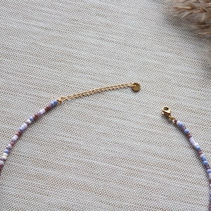Perlenkette bunt handgemachte Kette boho Choker Halskette mit Perlen Edelstahl Gold Bild 9
