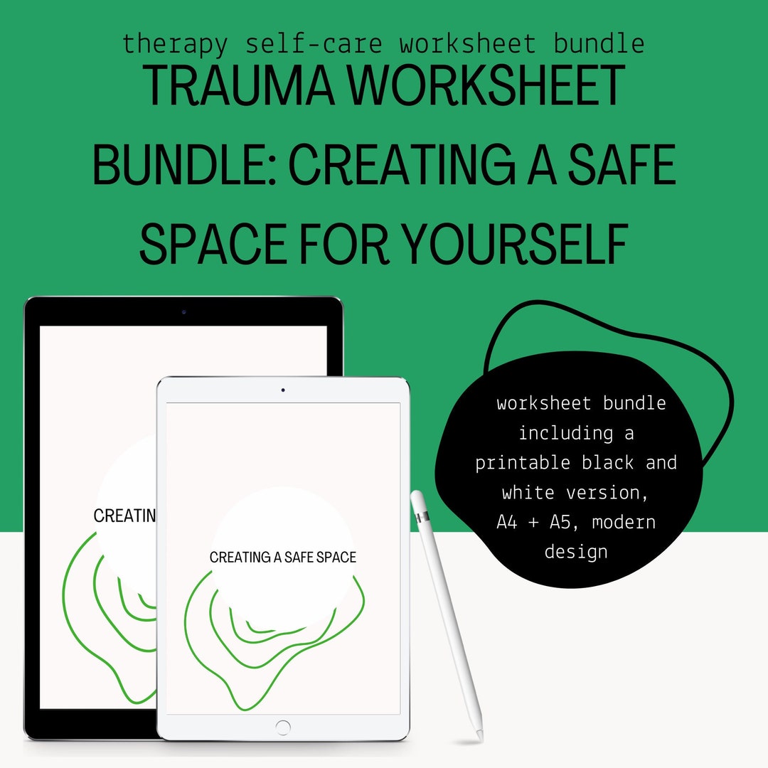 Trauma Printable Worksheet, Ptsd, Cptsd, Safe Space Worksheet, Therapy