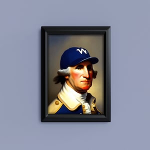 George Washington Baseball Cap - Classroom Decorations For Teachers - Printable Wall Art - Instant Download Art - History US Presidents