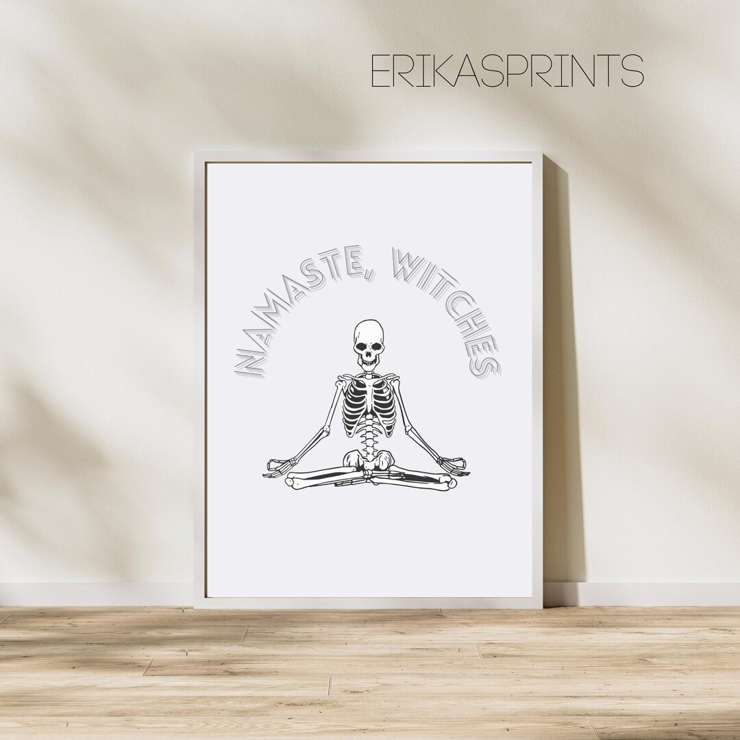 Halloween Namaste Witches Printables Yoga Studio Decor Print - Etsy
