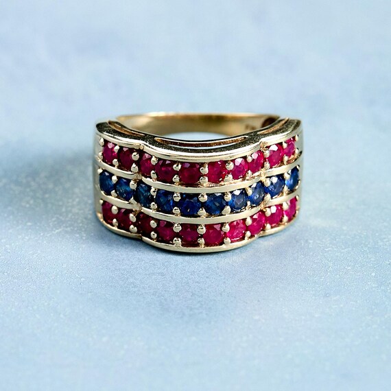 Ruby and Sapphire Ring - image 2