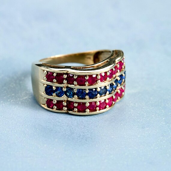 Ruby and Sapphire Ring - image 1
