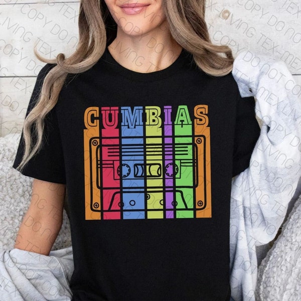 Cumbias Cassette T Shirt Tejano Music T Shirt Cumbia Texas Spanish Music Tejana Tejano Latina Mexican T Shirt Retro Cassette Shirt