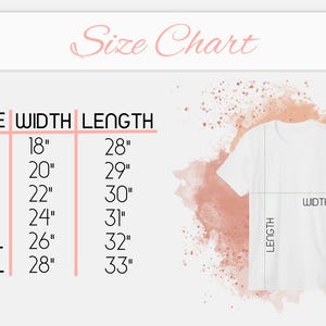 Op de afbeelding: Maattabel voor T-shirts met afmetingen in inches voor breedte en lengte. De maten omvatten S, M, L, XL, 2XL en 3XL.