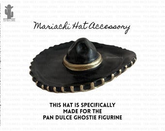 Mariachi Sombrero Hat Accessory for Pan Dulce Ghost Figurine, HAT ONLY