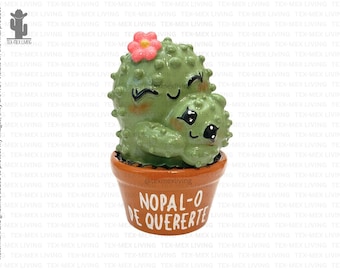 Cactus Mothers Day Figurine, Latina Mexican Nopal Decor Decorations