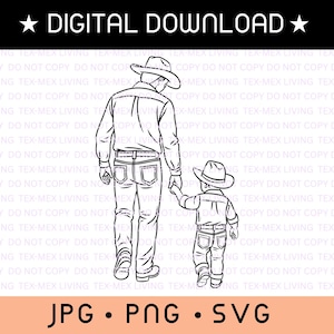 Cowboy Dad Gift SVG PNG JPG, Western Cowboy Dad Clipart svg png bundle Cowboy Fathers Day Gift Digital Download