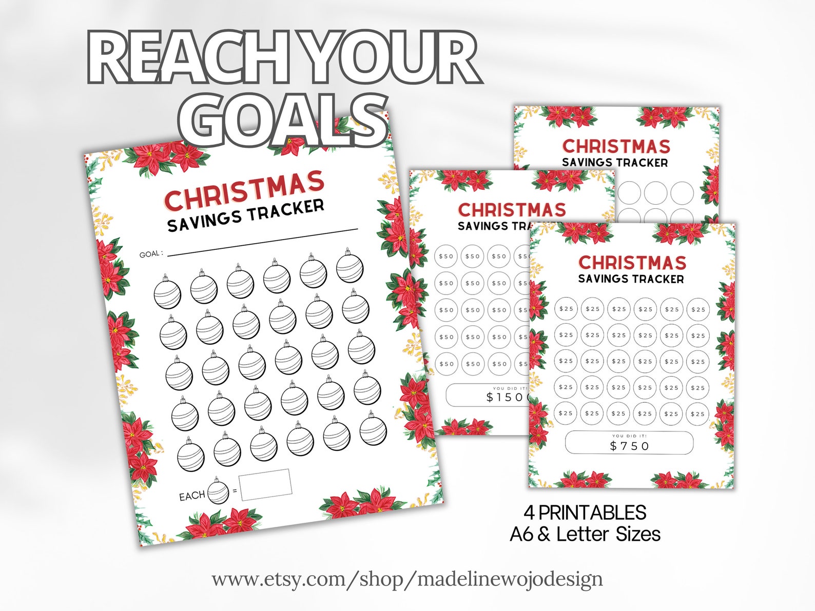 Christmas Savings Tracker Printable Bundle Digital Download - Etsy
