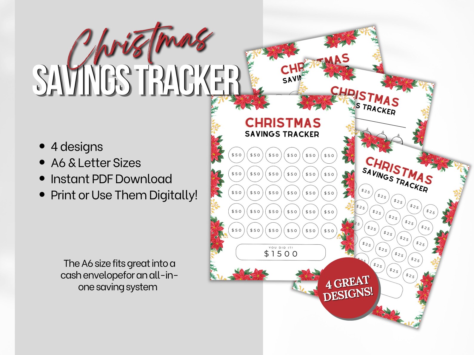 Christmas Savings Tracker Printable Bundle Digital Download - Etsy