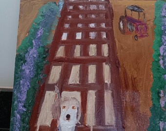 Tote Bag with one of a kind design with my oil painting "Billy's Run*