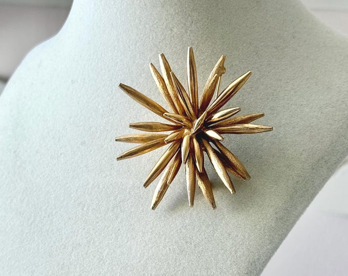 Vintage Marcel Boucher Gold Tone Starburst Brooch