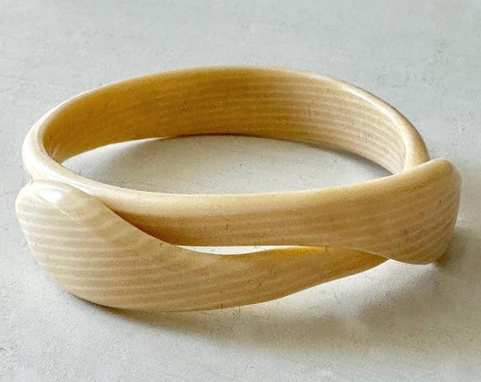 Vintage Lea Stein Striped Celluloid Acetate Snake Bracelet Unsigned