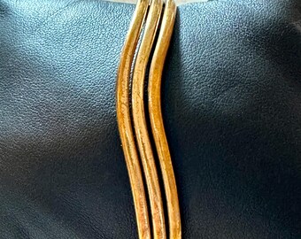 Vintage Sergio Lub Brass California Wave Cuff Bracelet