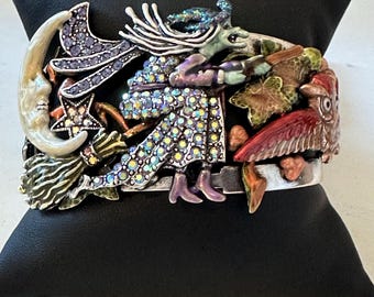 Vintage Kirk's Folly Hocus Pocus Halloween Witch Cuff  Bracelet with Box