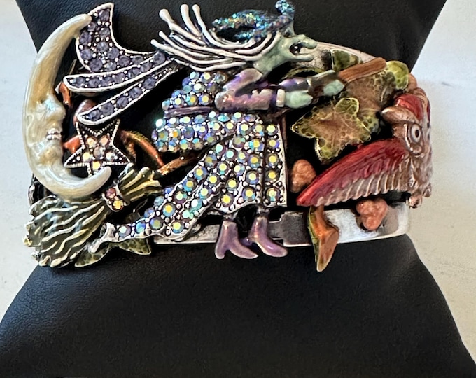 Vintage Kirk's Folly Hocus Pocus Halloween Witch Cuff  Bracelet with Box
