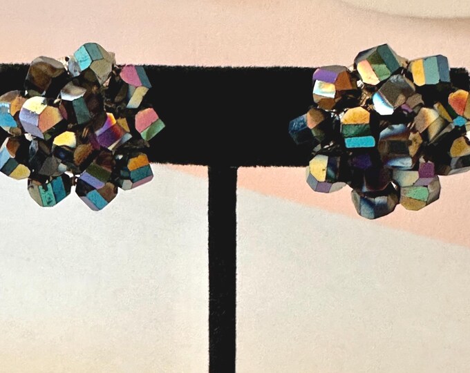 Vintage Vogue AB Cluster Earrings