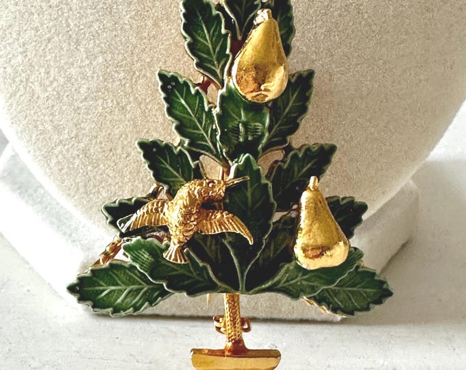 Vintage Originals by Robert Partridge in a Pear Tree Christmas Brooch