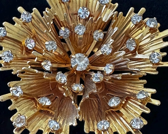 Vintage Emmons Gold Tone Starburst Brooch