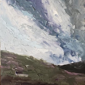 Storm - Original Oil Painting - 7x5 inches - Landscape Painting - Palette Knife Painting